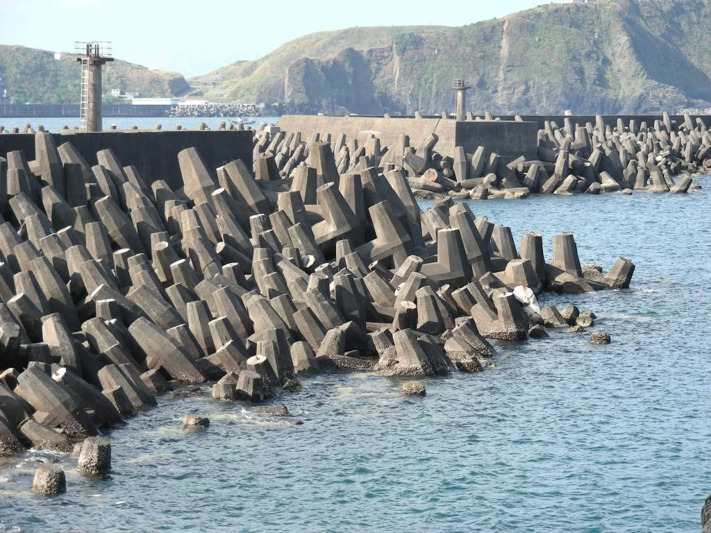Taiwan's coastline dominated by concrete structures