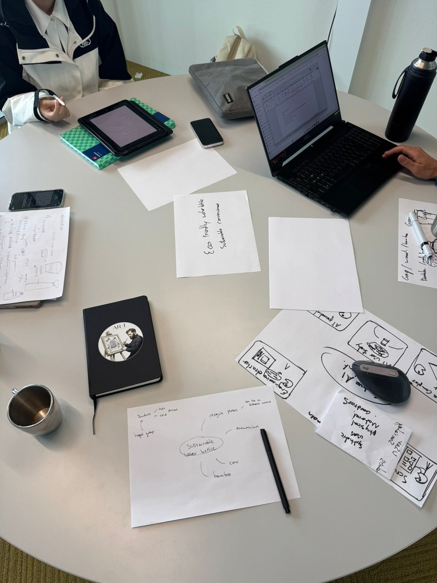 Sketches and notes from brainstorming with a voice AI