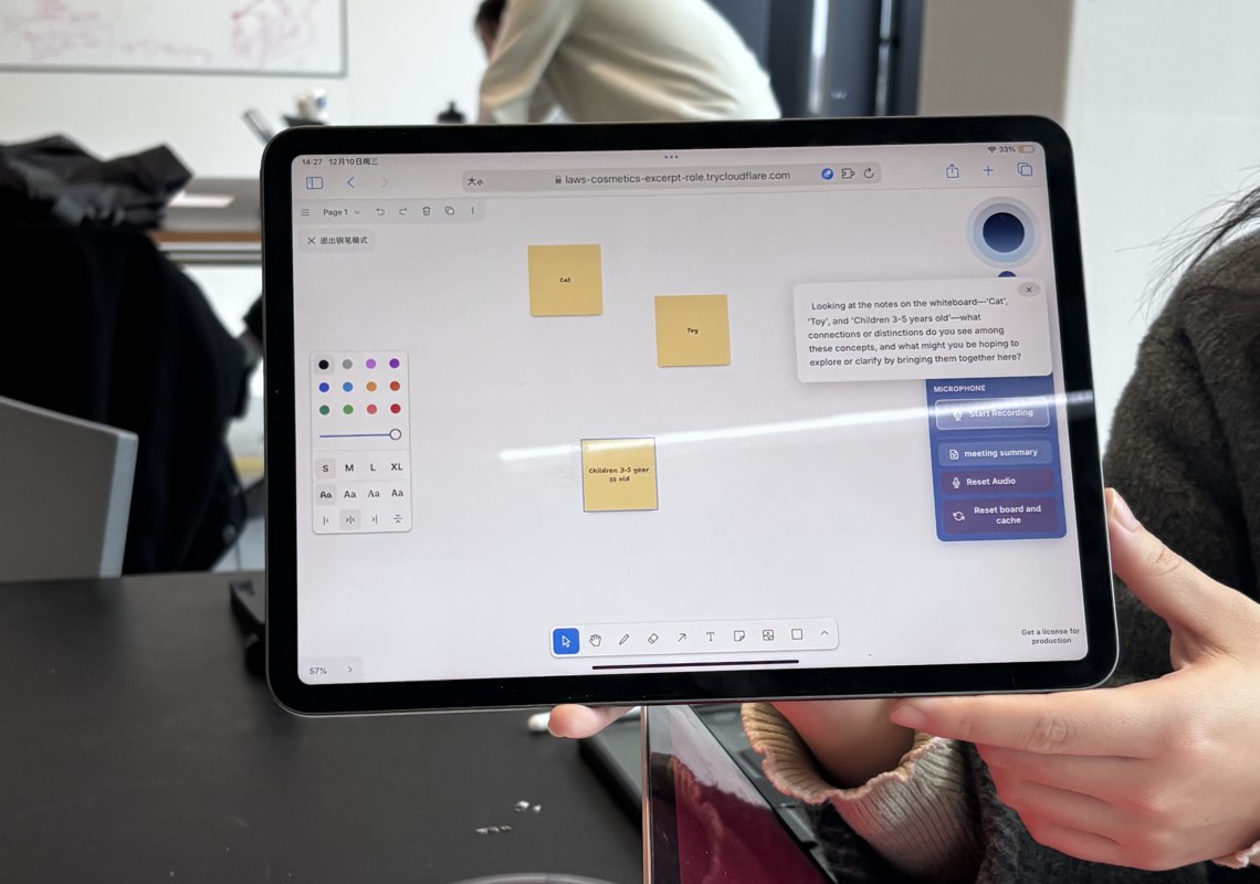 The working prototype built on TLDraw